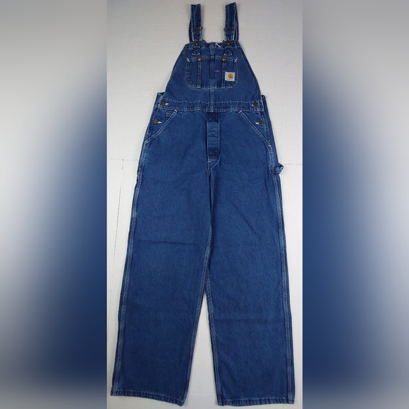 Carhartt Other - Carhartt Jean Bib Overalls Mens 36x30 Blue Darkstone Denim Work Wear R07-DST